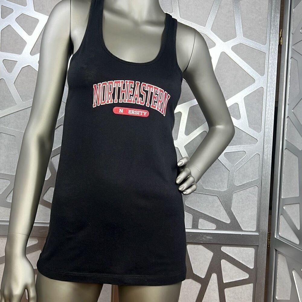 NEU Northeastern University Women’s Black Racerback Tank Top S District (307)